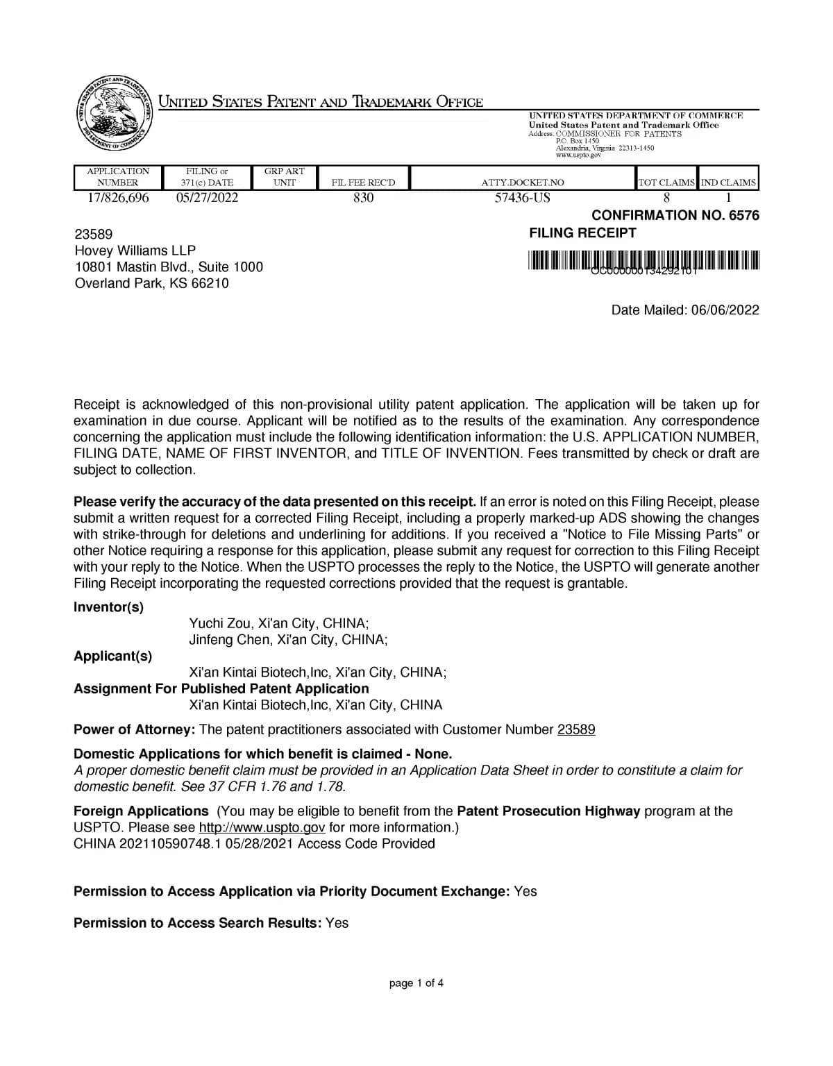 Mangiferin applied for US patent 1